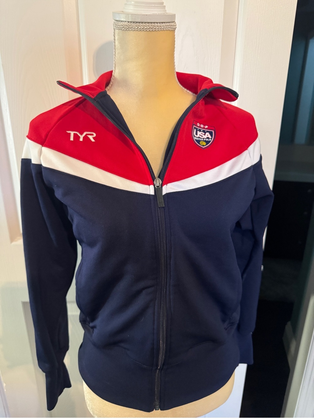 TYR USA Water Polo ODP Team Jacket Red White Blue Size Small